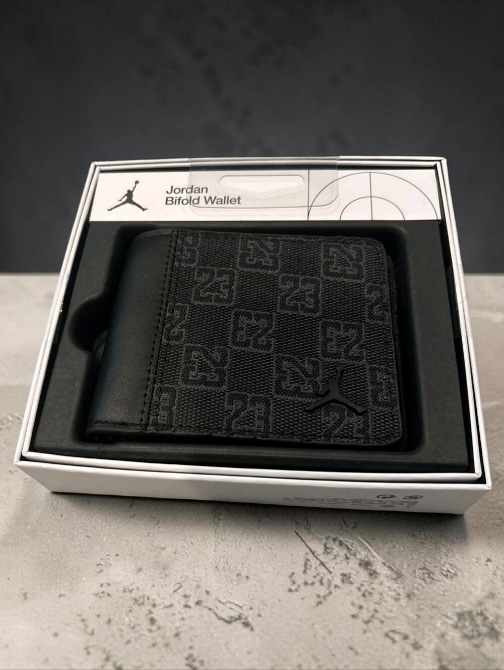 Jordan Black Textured Bifold Wallet with Jumpman Logo